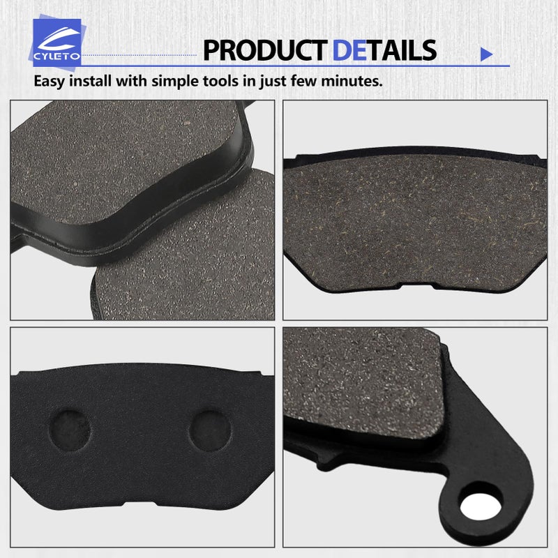 cyleto TRX450R Front and Rear Brake Pads for HONDA TRX450R Sportrax 2004 2005 2006 2007 2008 2009/TRX450ER Sportrax 2006 2007 2008 2009/TRX450ER Sportrax 2012 2013 2014 - Image 4